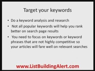 4 List Building & Article Marketing Tips