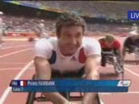 Pierre Fairbank, qualif 200m fauteuil, Jeux paralympiques 08