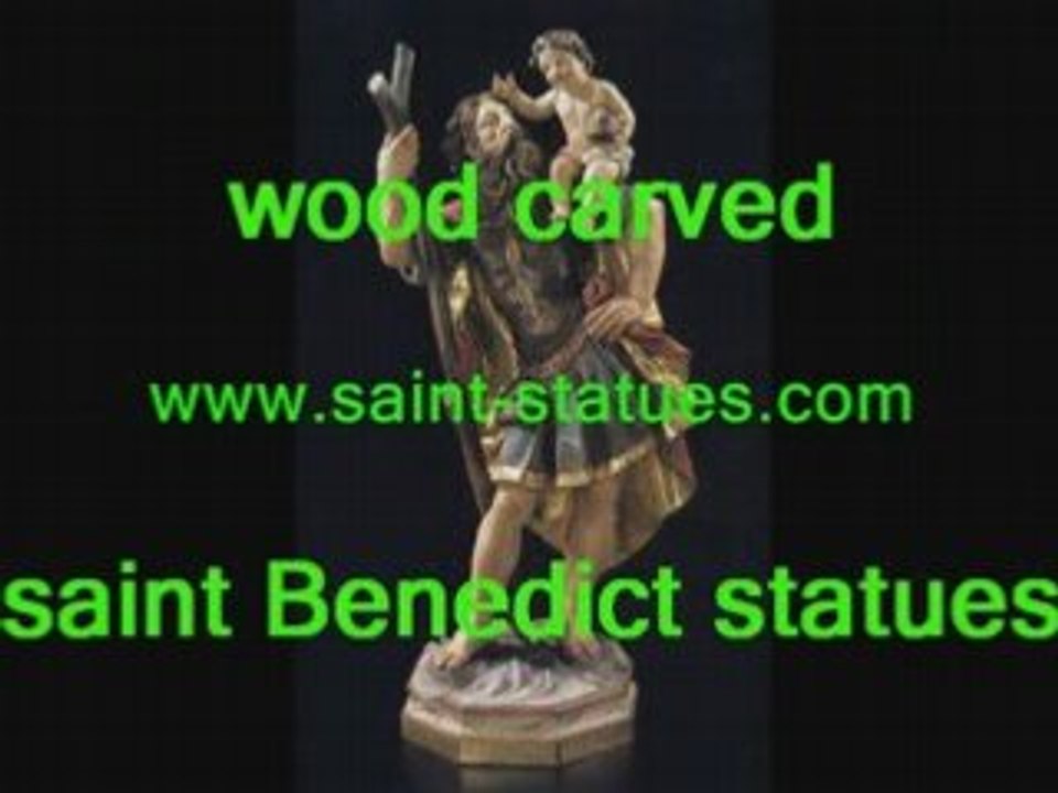 st. benedict statues wooden, carved & handcrafted!
