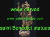 statue of saint benedict wooden, carved & handcrafted!