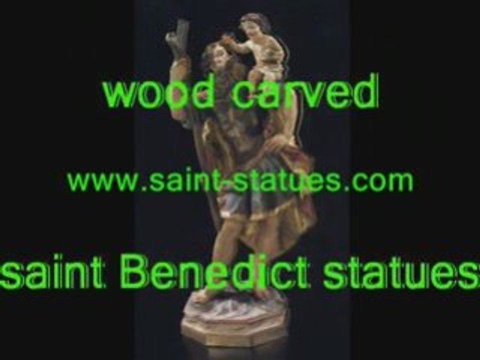 statue of saint benedict wooden, carved & handcrafted!