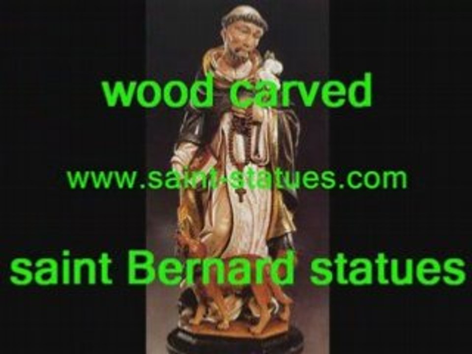 statue of st. bernard wooden, carved & handcrafted!