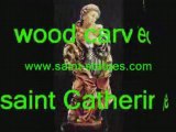 statue of st. catherine wooden, carved & handcrafted!