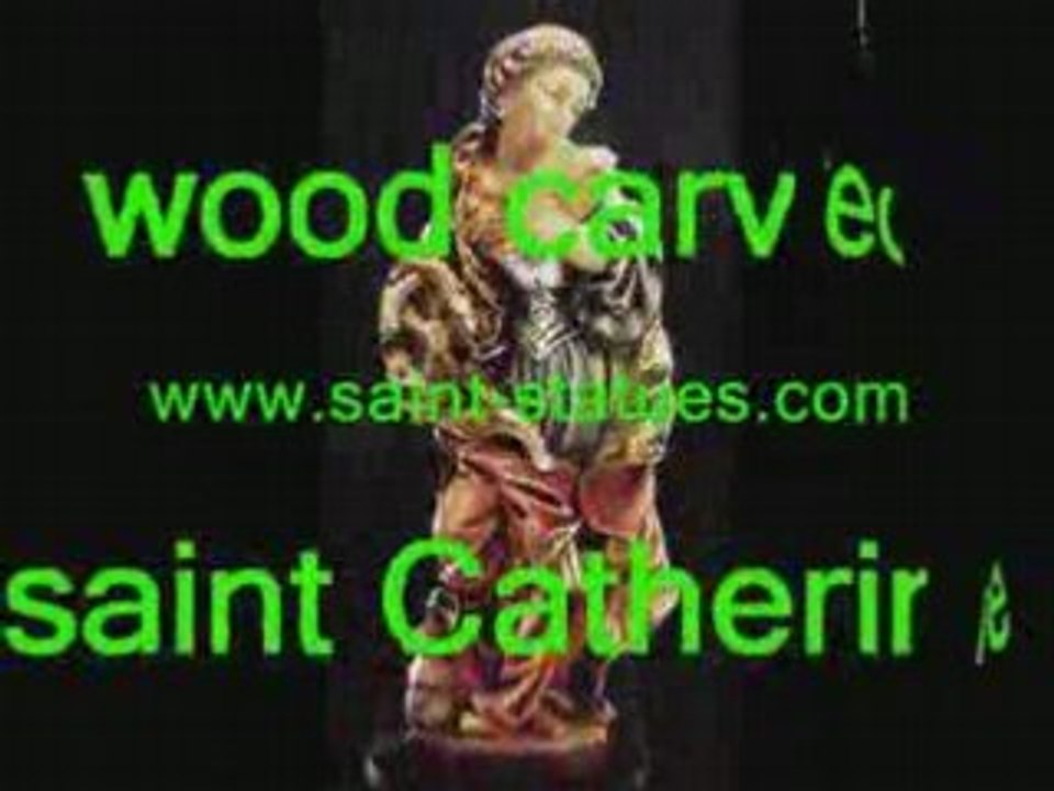 statue of st. catherine wooden, carved & handcrafted!