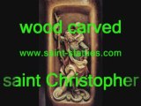 statue of st. christopher wooden, carved & handcrafted!