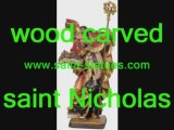 statue of saint nicholas wooden, carved & handcrafted!