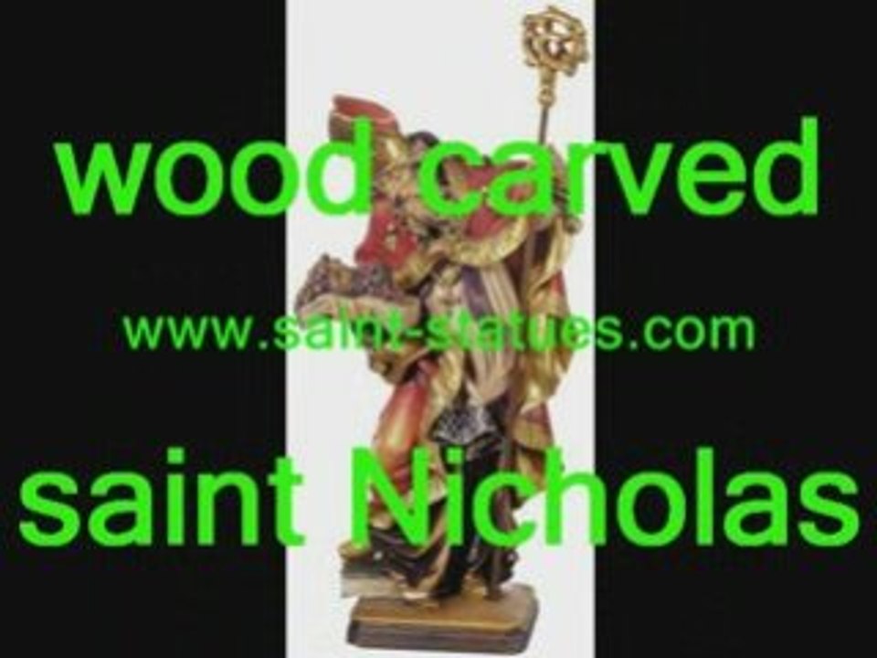 st. nicholas statues wooden, carved & handcrafted!