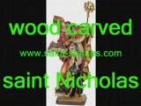 statue of st. nicholas wooden, carved & handcrafted!