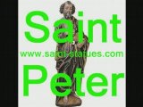 statue of saint peter wooden, carved & handcrafted!