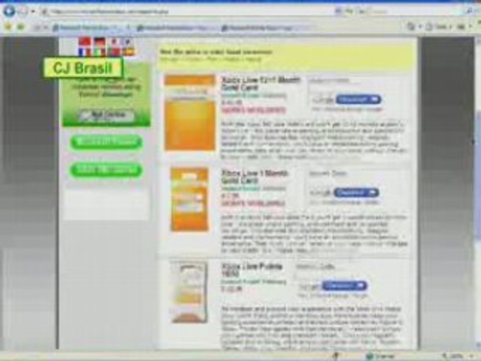 Como comprar cartão Live Gold e Microsoft Points