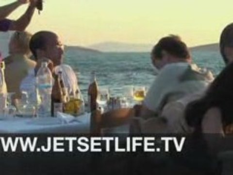 Dinner at sunset: Little Venice Mykonos Greek Islands