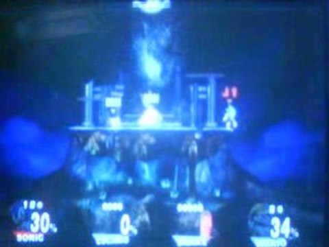 Super Smash Bros. Brawl Sonic vs Lucario vs Snake vs Wario