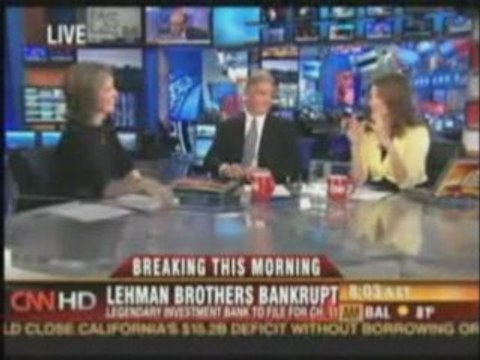 Two Guys Make Out CNN Lehman Brothers Report