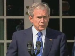 President Bush on US government's pledge to save banks