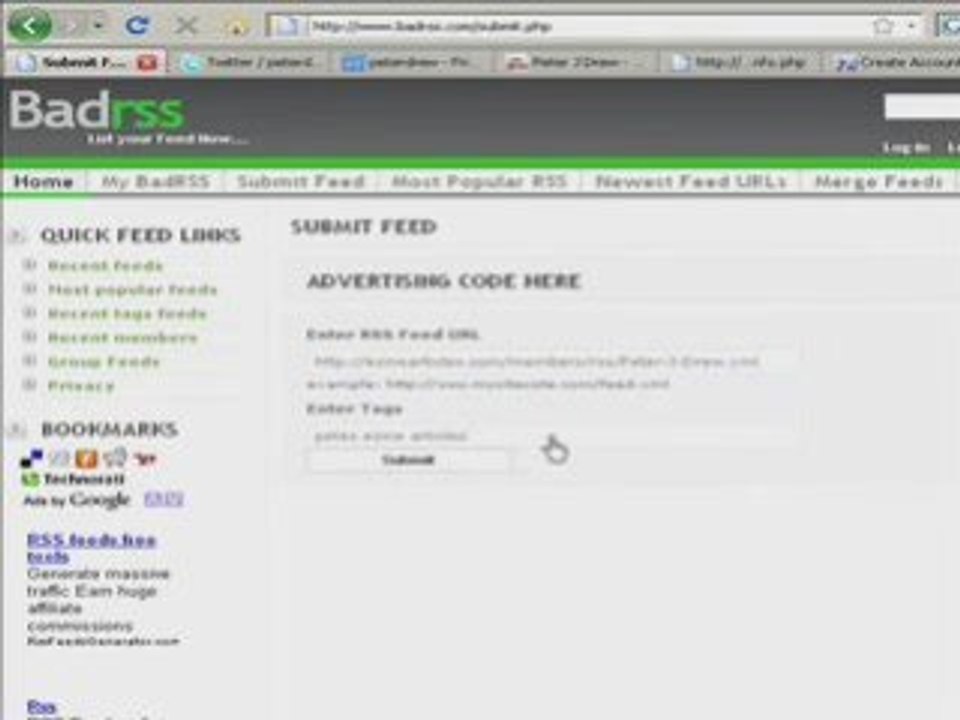 RSS Aggregator VIDEO Tutorial 1 and Adsense Sharing