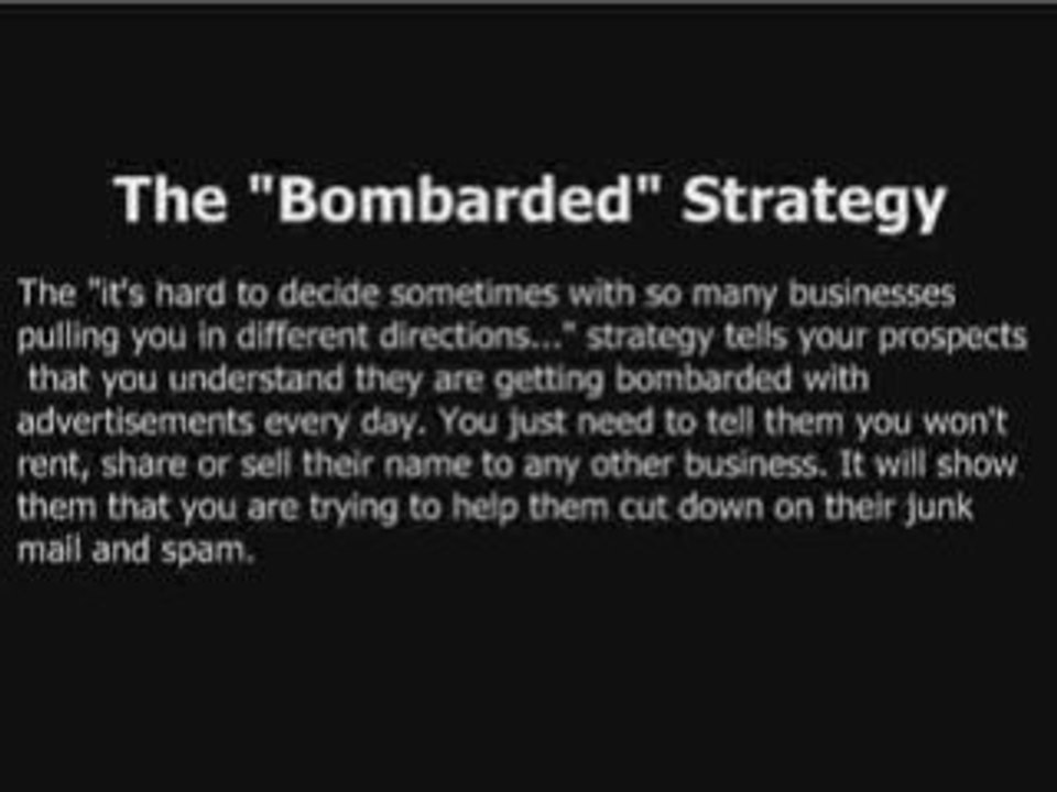 Free Internet Marketing Course - The Bombarded Strategy