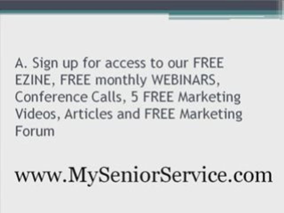 Marketing Senior Services FAQ #1