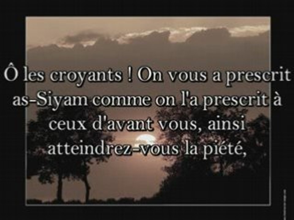 Sourate 2 : La vache (Al-Baqarah) [V-183 à 185] (Ramadan)