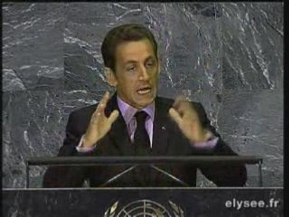 Nicolas Sarkozy à la tribune des Nations unies