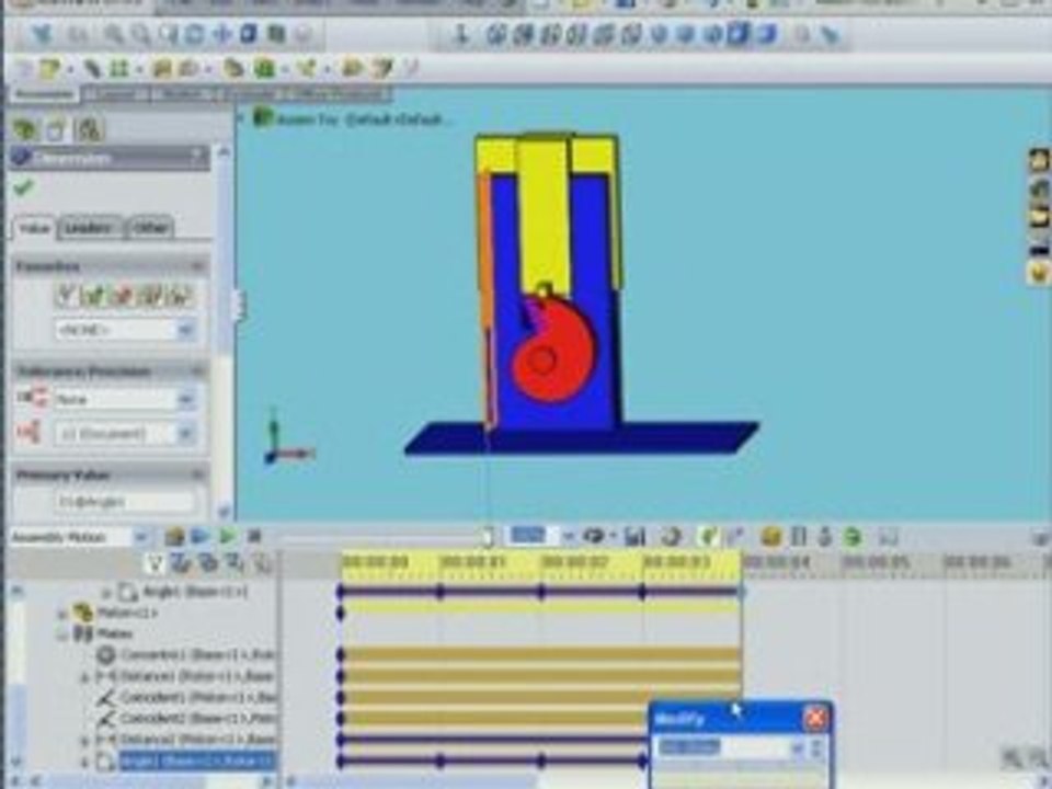 Solidworks 2007 2008 Animator  Motion Study Angular Mates