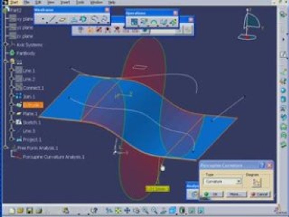 CATIA V5  SURFACE DESIGN - Projection