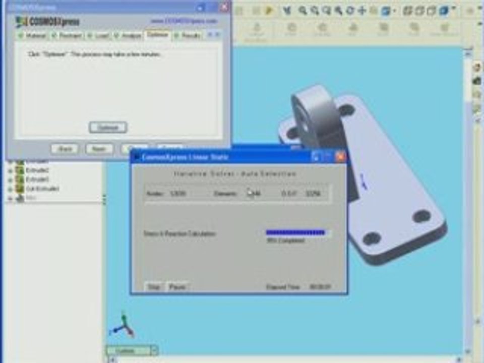 Solidworks   COSMOSXpress - Optimizing The Part