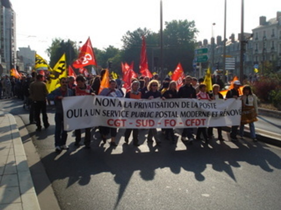 Manifestation contre la privatisation de La Poste