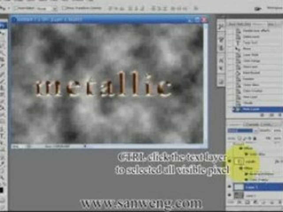 Photoshop Metallic text effects