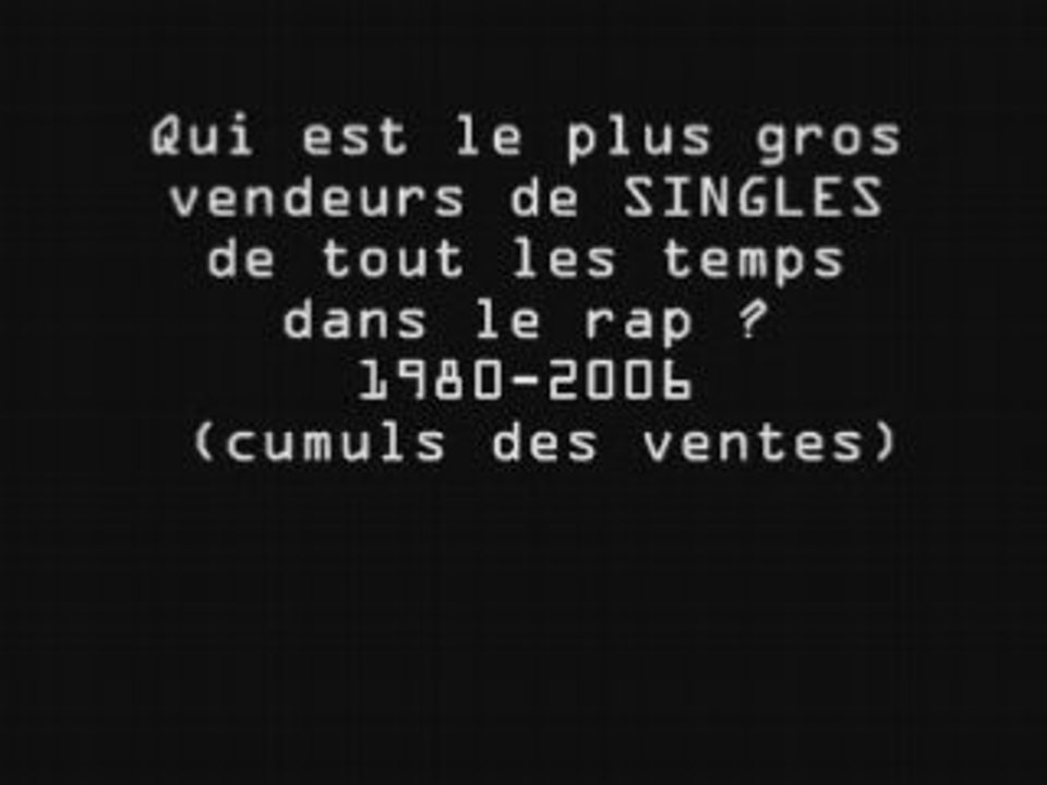 Meilleurs ventes singles rap 1980 à 2006