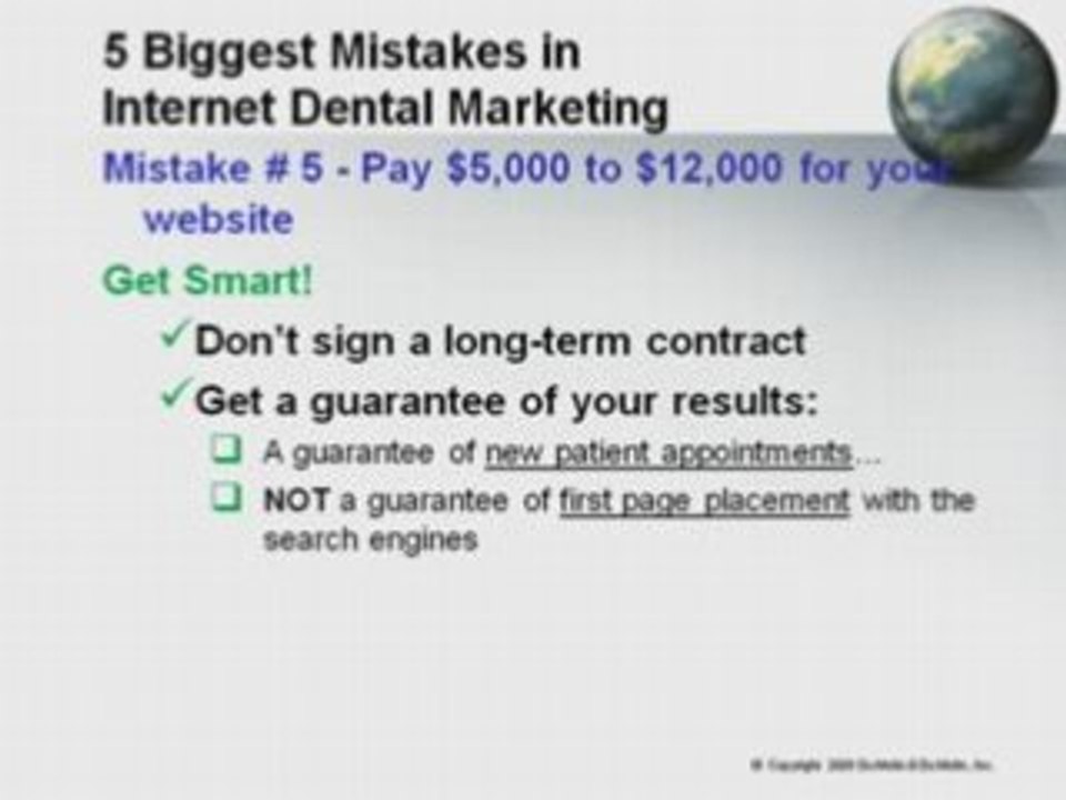 Dental Marketing – Part #2: The 5 Biggest Mistakes!
