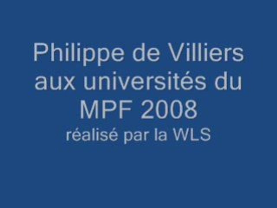 Philippe de Villiers UDT2008 du MPF