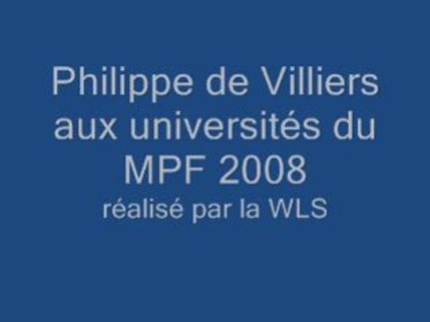 Philippe de Villiers UDT2008 du MPF