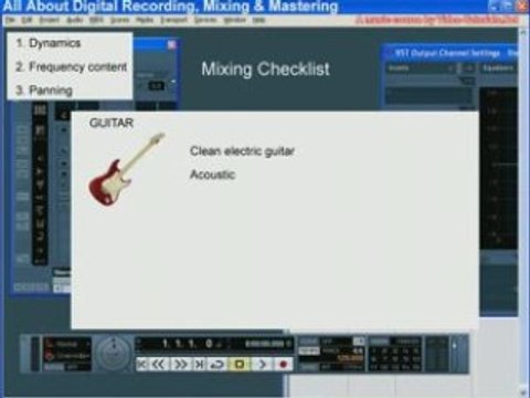 Recording mixing & mastering Mixing Checklist