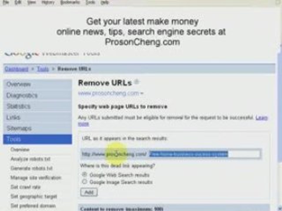 Search Engine secrets - Remove indexed web pages from google