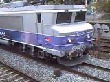 BB 7400 nez cassé 2 trains TER qui klaxonnent 1 train TGV à Lyon le 30/09/08