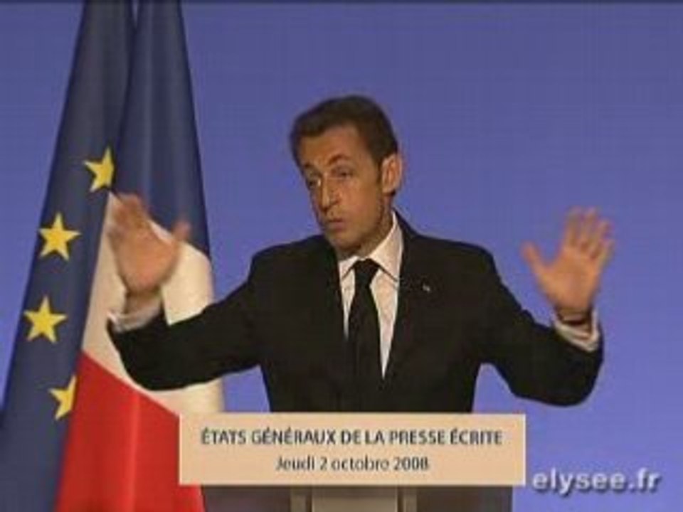 Discours de Sarkozy lors des états généraux de la presse