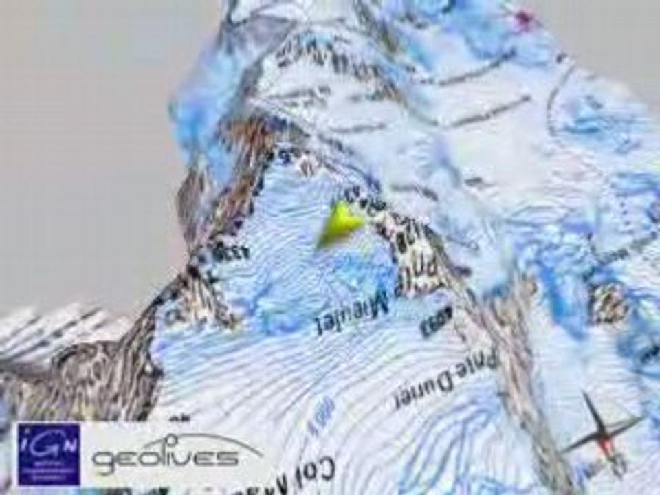 Vue ign 3D, prépa course des 3 monts du Mont Blanc