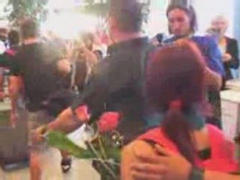 Dul y Poncho en el aeropuerto de Eslovenia