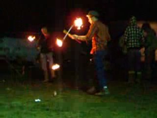 Fire devilstick Duo at Mantua festival 2008