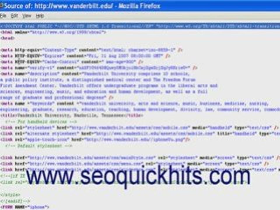 Using Page Source Code for Search Engine Optimization