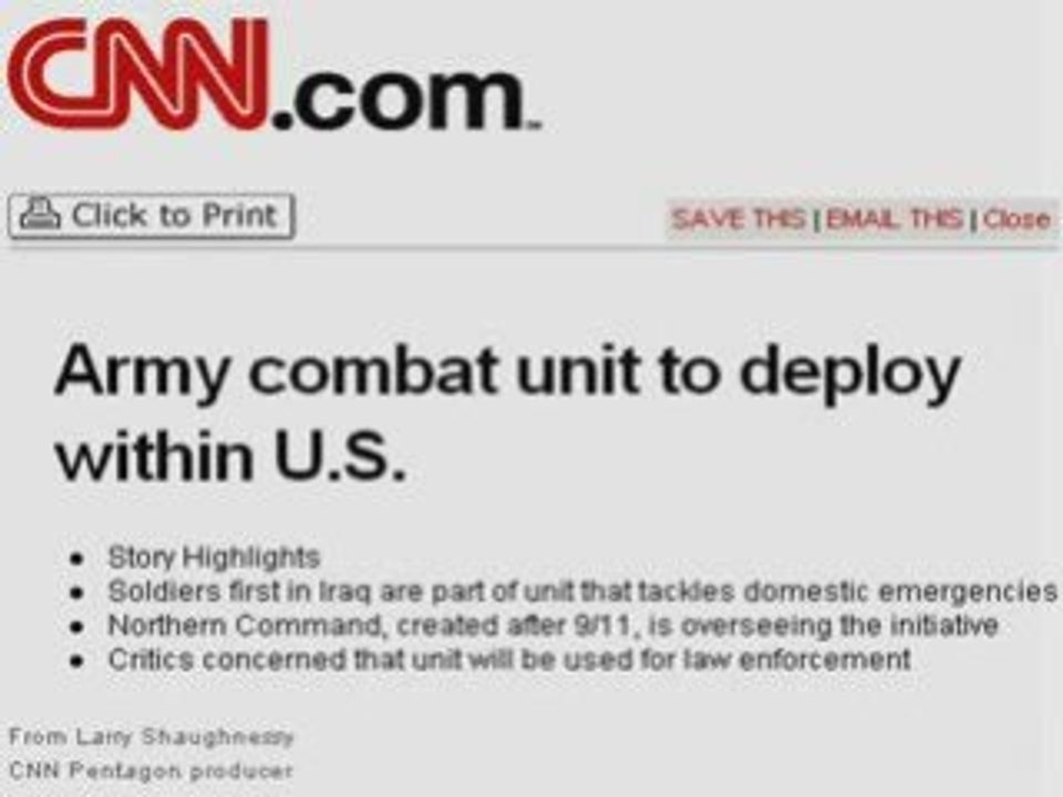 CNN Reports on 1st Brigade in US