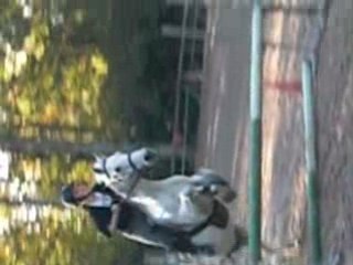 Ligne croix, deux foulée verticale