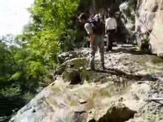 Sous la cascade du Trou de la Doriaz