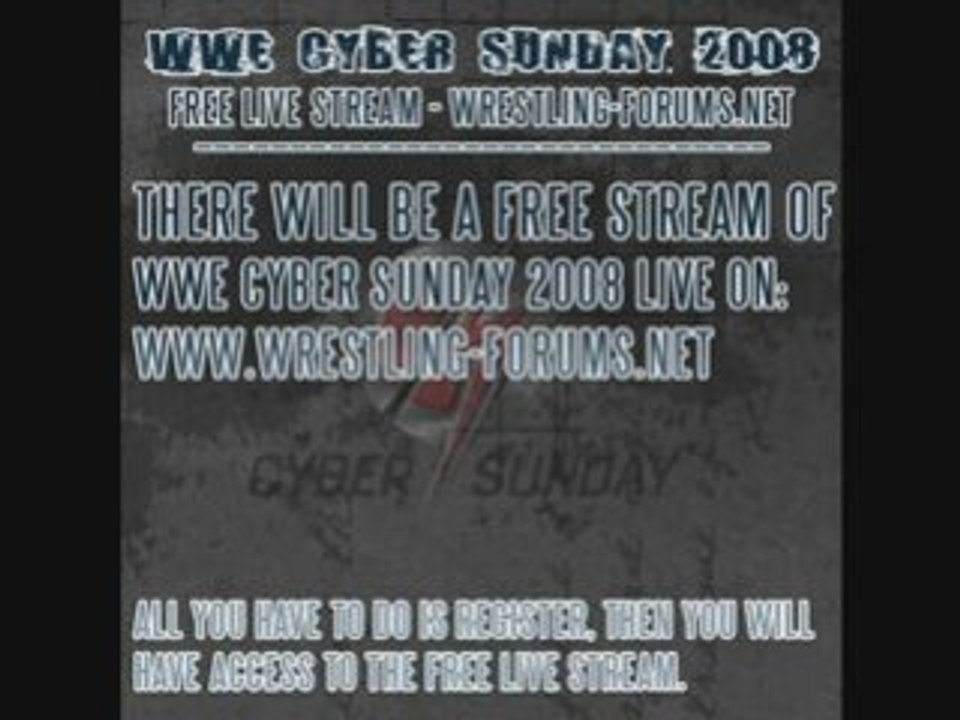 Free WWE Cyber Sunday 2008 Live Stream