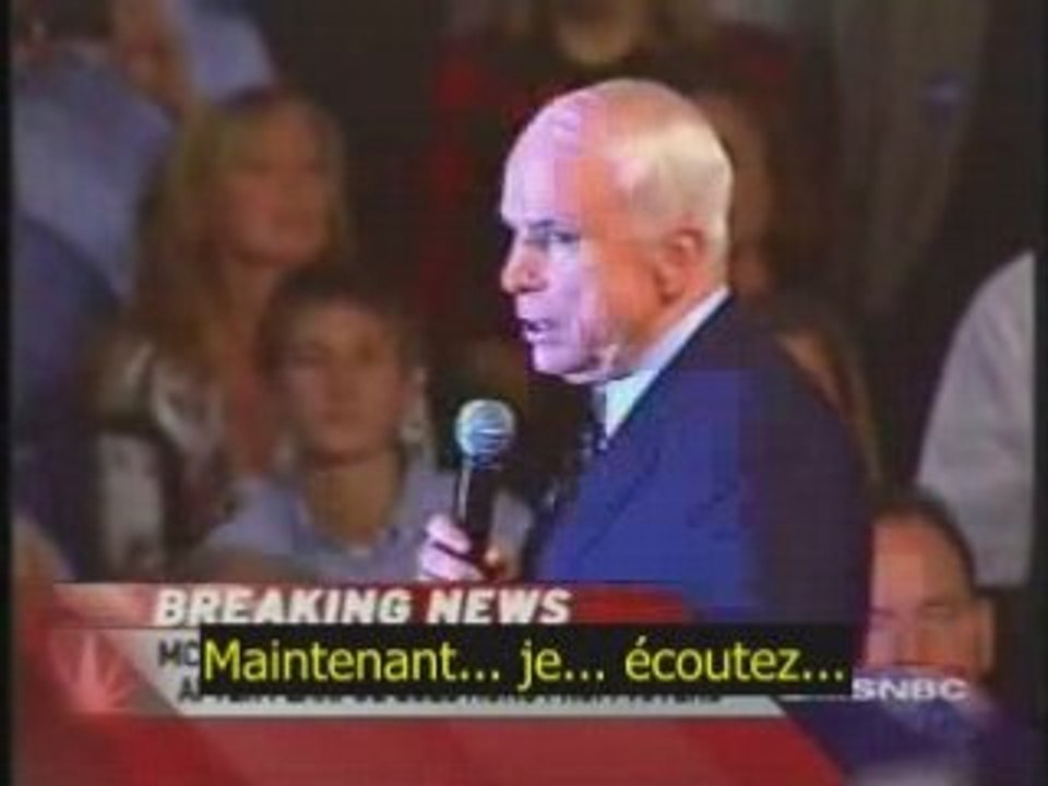 Quand McCain défend Obama: "ce n'est pas un arabe" (VOSTF)