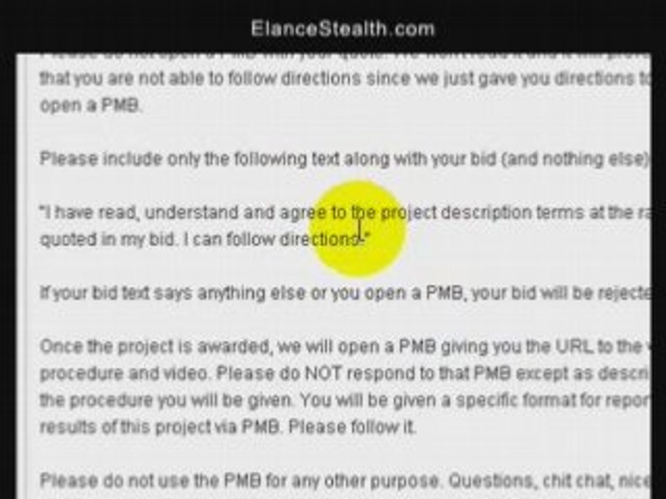 Bid for jobs on elance