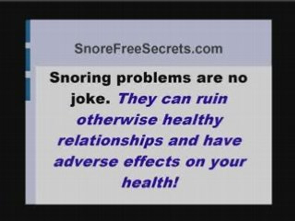 Stop Snoring naturally, snorefreesecrets.com