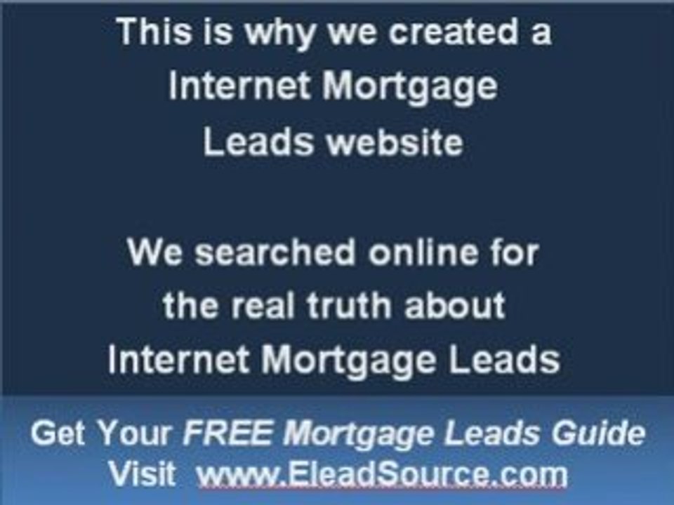 Internet Mortgage Leads