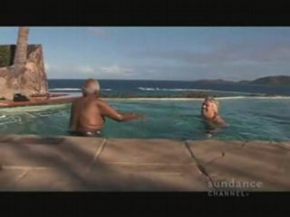 Desmond Tutu learns to swim
