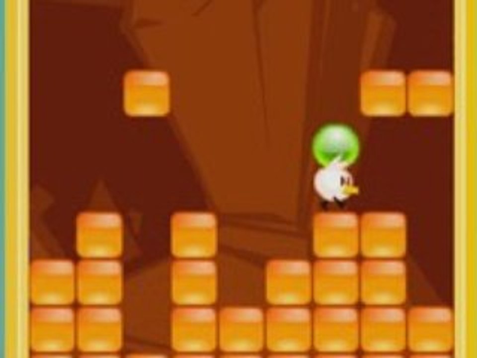 Pioupiou le piou qui passe sur les blocs qui tombent